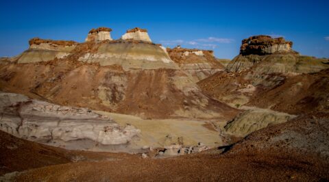 Some Formations Are Big, And Some Formations Are Small In Bisti Wilderness, New Mexico