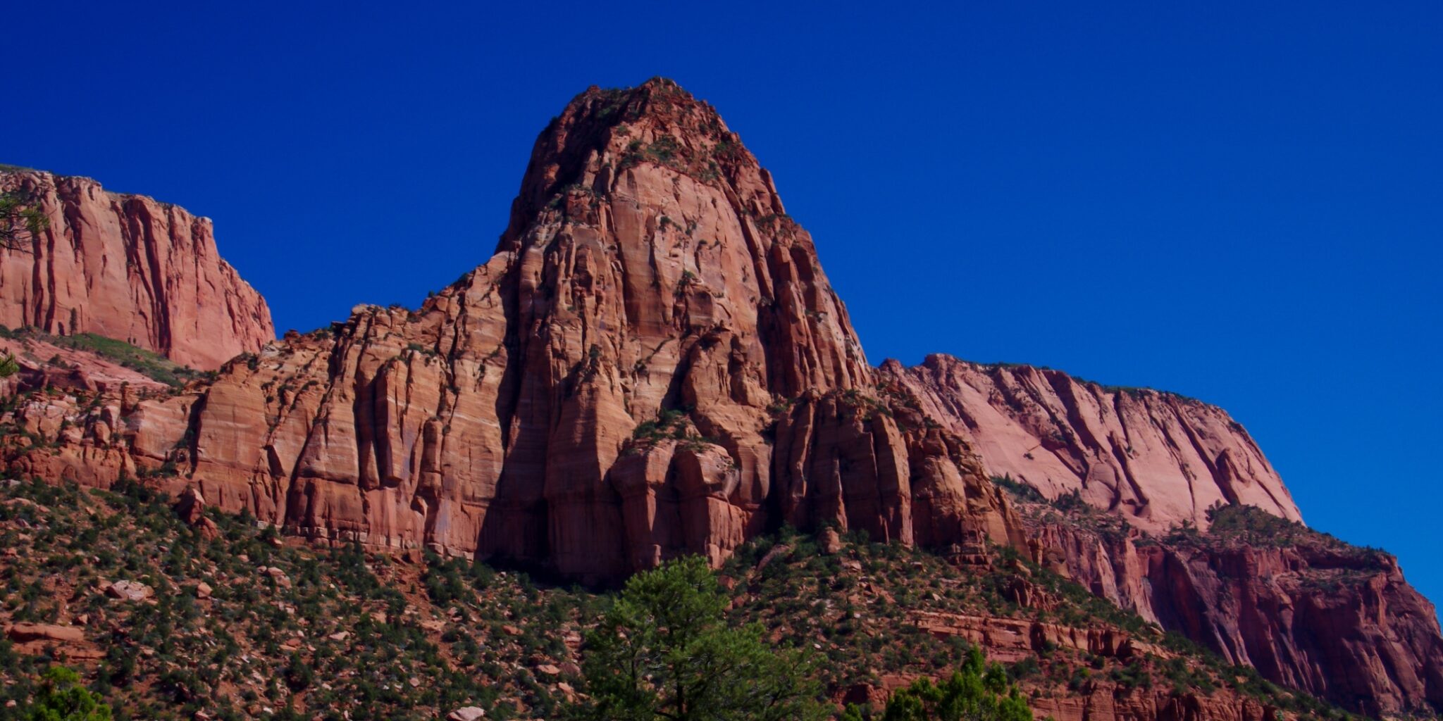 Giant Escutcheon Shaped Rock In Kolob Canyon Section Of Zion National Park, UT