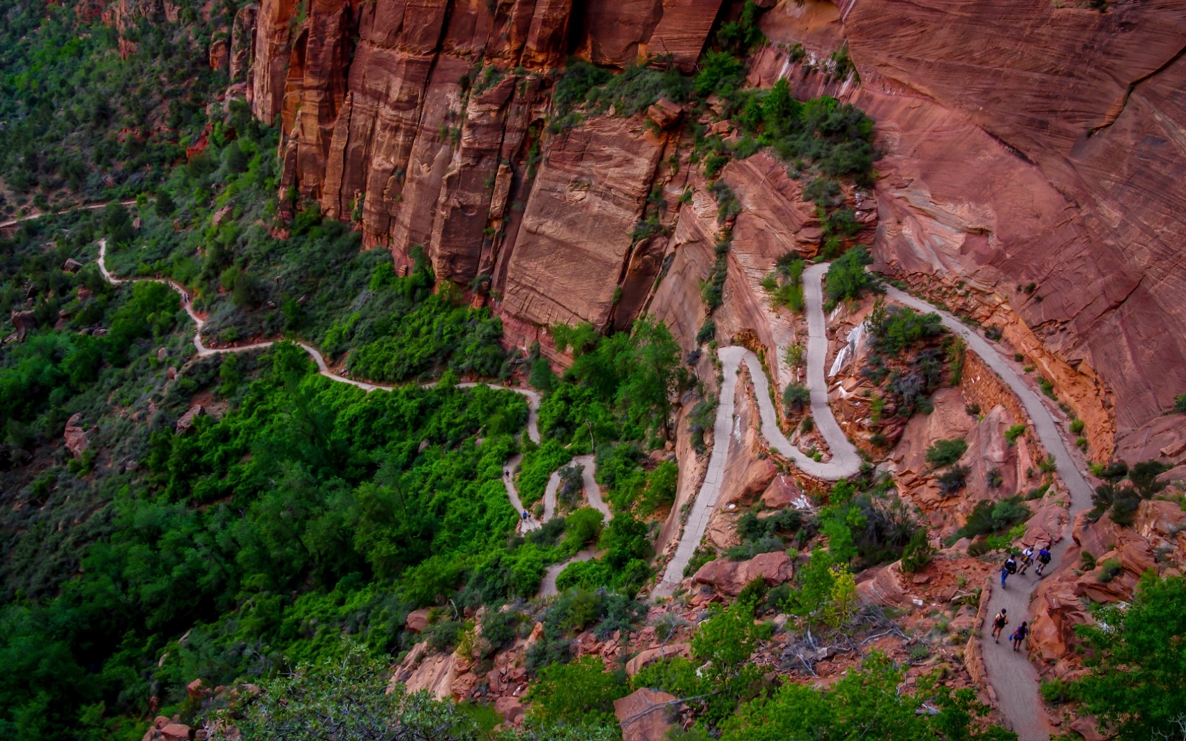 Switchbacks At Lower Part Of Trail To Angels Landing Again In Zion National Park, UT