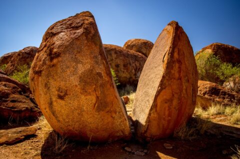 Sliced Marble In Karlu Karlu, The Devils Marbles, NT, Aboriginal People’s Sacred Land In Central Australia