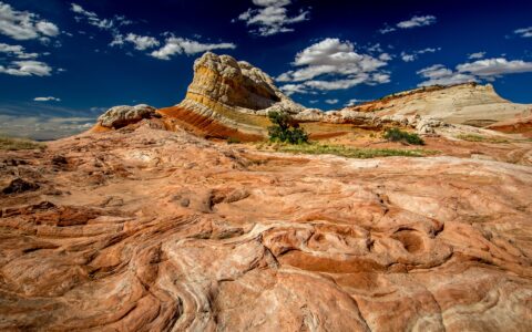 Approaching Butterfly rock formation at White Pocket, AZ