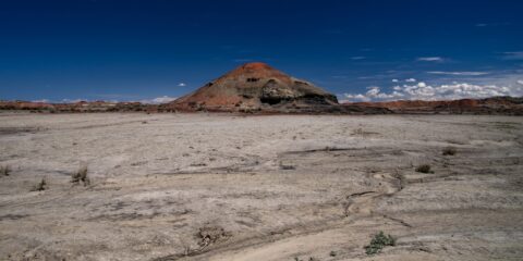 Approaching Red Dome Shaped Hill In Bisti Wilderness, NM
