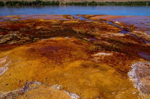 Painted Soil Downstream Of Crystal Geyser Near Green River, UT