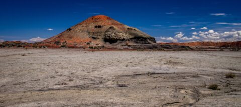 Red Dome Shaped Hill In Bisti Wilderness, NM