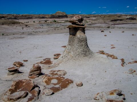 Toadstool And Alien Cracked Egg In Bisti Wilderness, NM