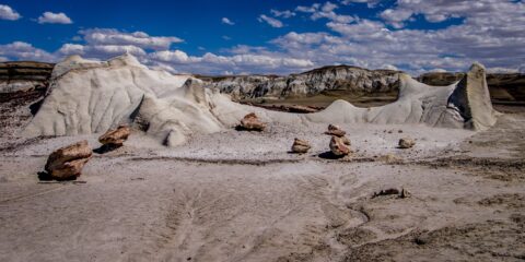 White Ghosts Rock Formations In Bisti Wilderness, NM