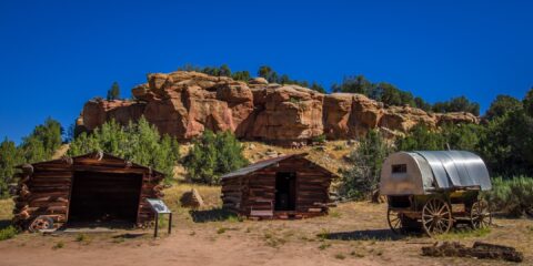 Remaining Of Rial Chew Ranch Along Echo Park Road In Dinosaur National Monument, Canyon Section, CO