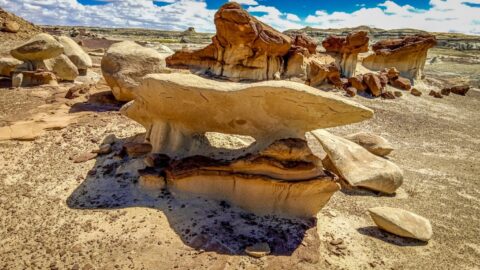 Two Leg Hoodoo Creates Arch In Bisti Wilderness, NM