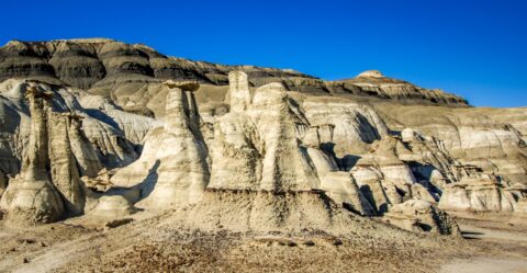 White Hoodoos And Black Hills in Bisti Wilderness, NM