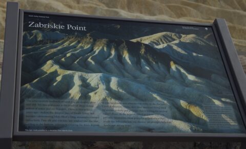 Explanation Sign On Zabriskie Point, Death Valley National Park, CA