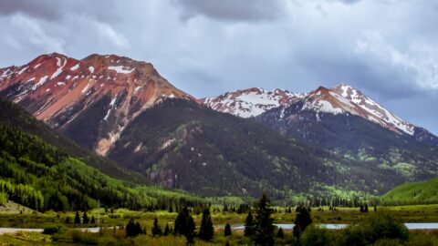 Approaching Red Mountain On Million Dollar Highway Going South From Ouray, CO