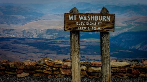 On The Windy Top Of Mount Washburn In Yellowstone National Park, WY