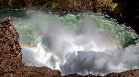 Rainbow At Yellowstone River Upper Falls, Yellowstone National Park, WY
