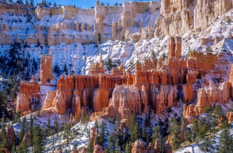 Snow And Hoodoos In Bryce Canyon National Park, UT