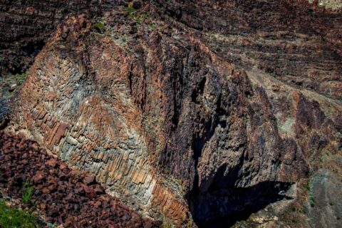 Close Look At Volcanic Rock  In Whitmore Canyon, Grand Canyon North Rim, AZ