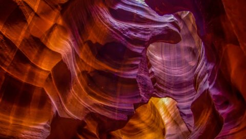 Incredible Scenery Like From The Other World  In Upper Antelope Slot Canyon, Page, AZ