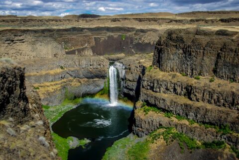 Look From Distant Vista In Palouse Falls State Park, WA