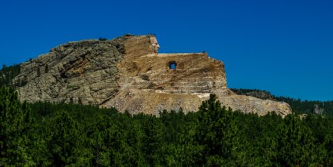 Monument In Progress Visible From The Deck In Crazy Horse Memorial, Black Hills, SD