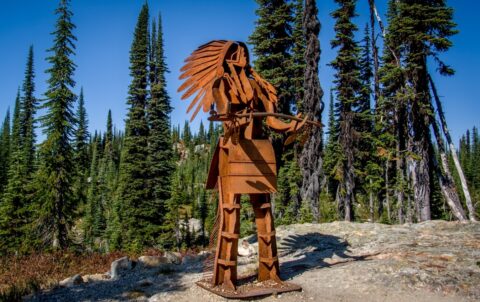 Native American Iron Chief On Meadows In The Sky in Revelstoke National Park, BC