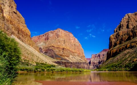 Standing In Colorado River Mud In Whitmore Canyon, Grand Canyon North Rim, AZ