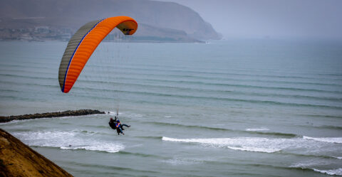 Gliding Off The Cliff In Miraflores, Lima, Peru