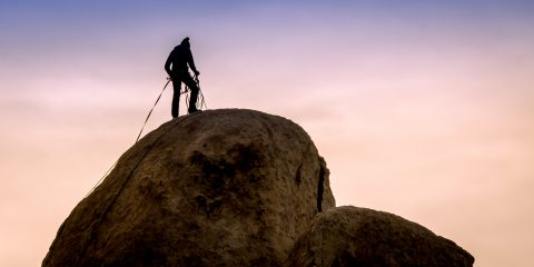 Rock Climber In Joshua Tree National Park, CA