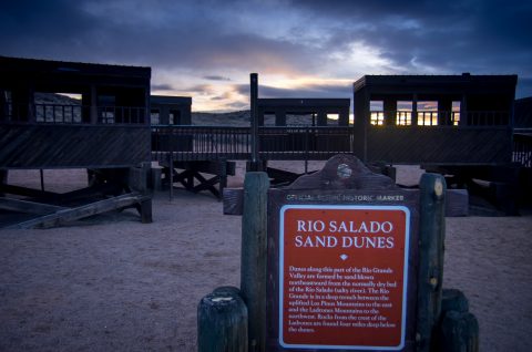 Sunrise At Rio Saldo Sand Dunes Rest Area On Highway 25, South From Albuquerque, NM