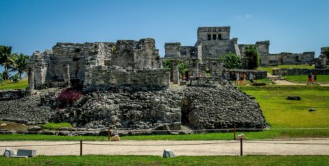Beautiful Winter Day In Tulum Archaeological Site, Quintana Roo, Mexico