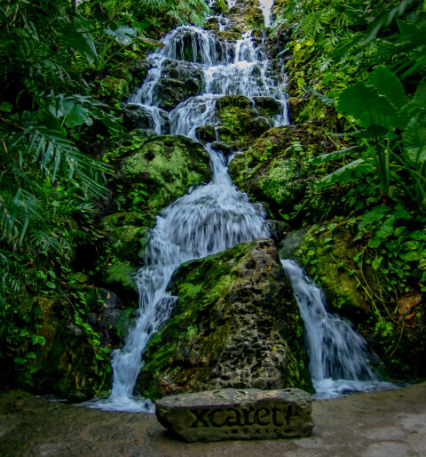 Jungle Cascades In Xcaret, Quintana Roo, Mexico