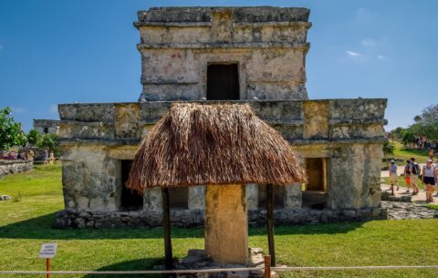 Protected Area In Tulum Archaeological Site, Quintana Roo, Mexico