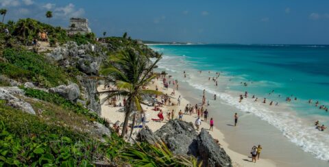 Riviera Maya In Tulum Archaeological Site, Quintana Roo, Mexico