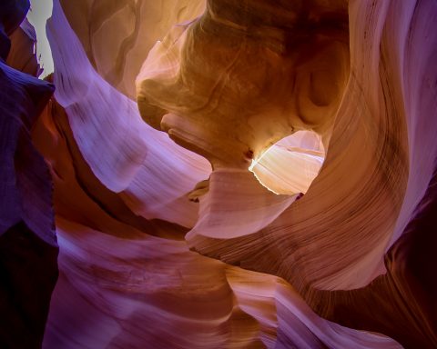 Abstract Shapes and Variety Of Colors In Lower Antelope Canyon, AZ