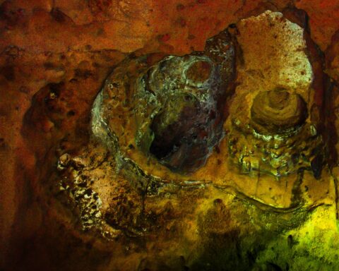 Abstract Reality In Lol-Tun Caves In Yucatan, Mexico
