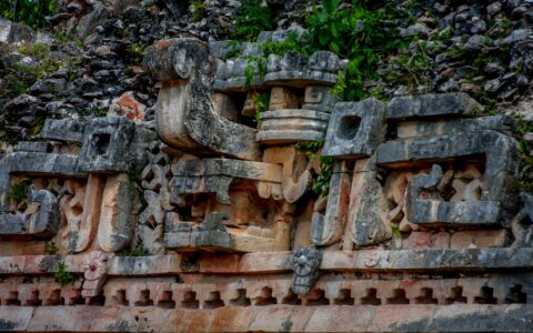 Detail Of Mayan Building On Xlapak Archaeological Site In Yucatan, Mexico