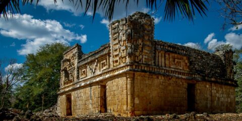 Mayan Building On Xlapak Archaeological Site In Yucatan, Mexico