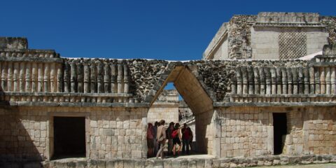 Mayan Classical Architecture On Uxmal Archaeological Site In Yucatan, Mexico
