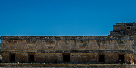 Nunnery Quadrangle In Uxmal Archaeological Site In Yucatan, Mexico
