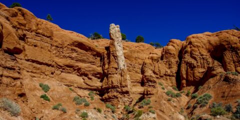 Towering Pinnacle Along Sentinel Trail In Kodachrome Basin State Park, UT