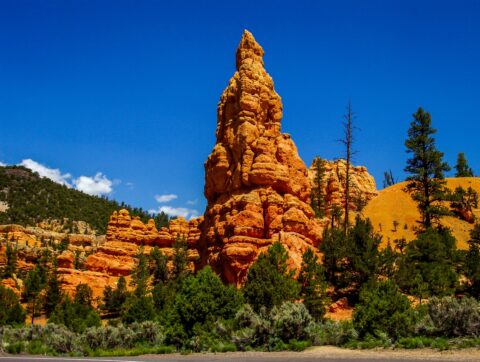 Big Hoodoo On The Side Of Scenic Byway 12 In Red Canyon, UT