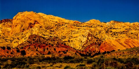 Colorful Wall Of Waterpocket Fold In Capitol Reef National Park, UT