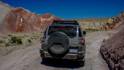 Driving Off Road Around Factory Butte, Scenic Byway 24, UT