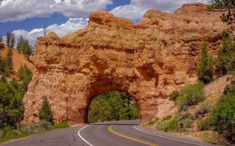 Tunnel On The Scenic Byway 12 At North End of Red Canyon, UT