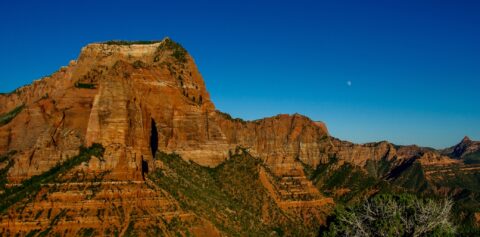 Facing “Rhinocero” At Timber Creek Overlook In Kolob Canyon Scenery, Zion National Park, UT