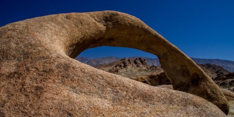 Afternoon Look Through Mobius Arch In Alabama Hills, CA