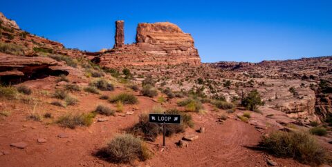 At Intersection Of Trail To Jeep Arch, Moab, UT