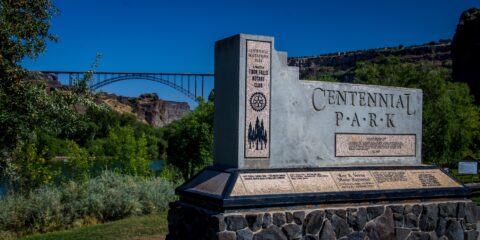 Centennial Park In Snake River Gorge At Twin Falls, ID