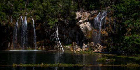 Close Look At Waterfalls That Create Hanging Lake, Glenwood Springs, CO
