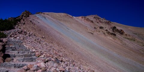 Colorful East Slope Of Lassen Peak In Lassen Volcanic National Park, CA