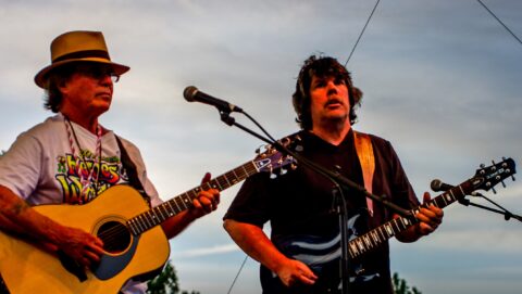 Country Joe McDonald With Mark “Slick” Aguilar On Blues Farm Stage During Heroes Of Woodstock Tour In Winthrop, WA