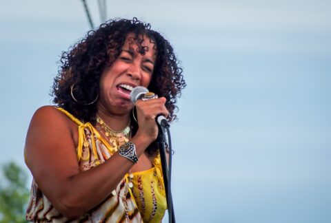 Emotional Singing Of Sophia Ramos On Blues Farm Stage During Heroes Of Woodstock Tour In Winthrop, WA